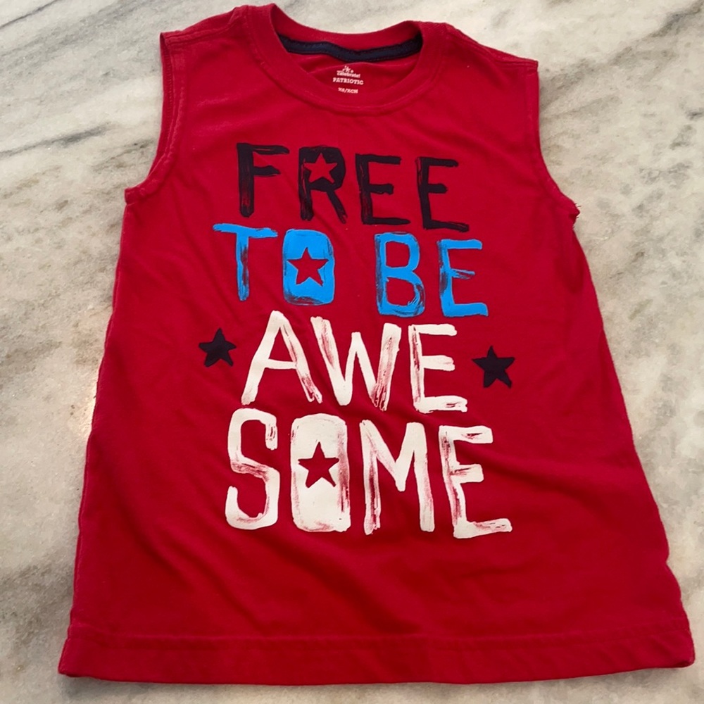 Red Free To Be Awesome Tank, Size 4-5